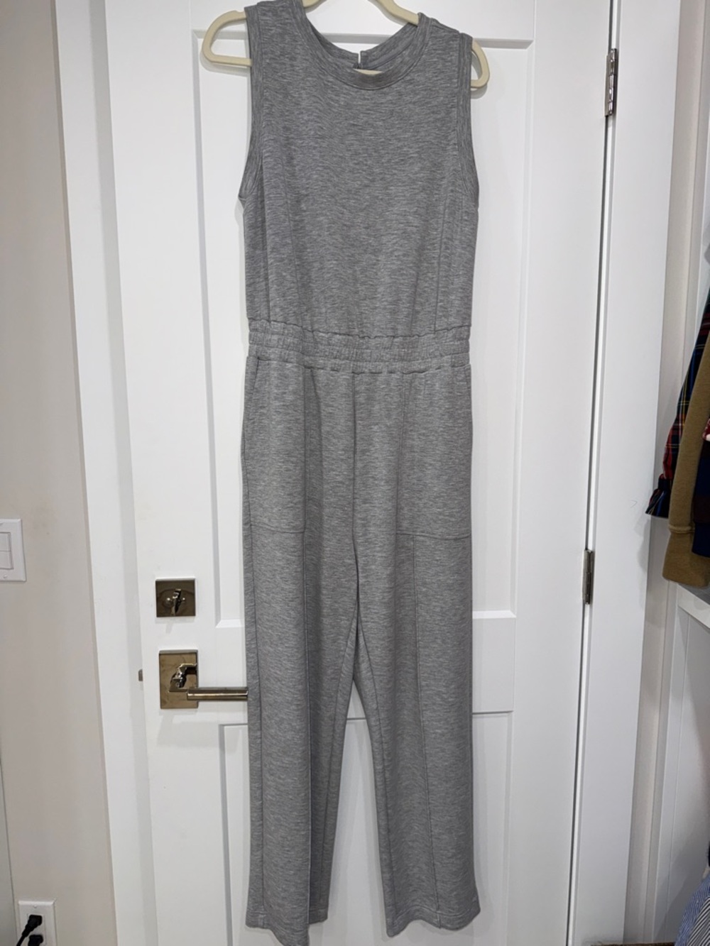 Lou & Grey Sleeveless Grey Knit Jumpsuit